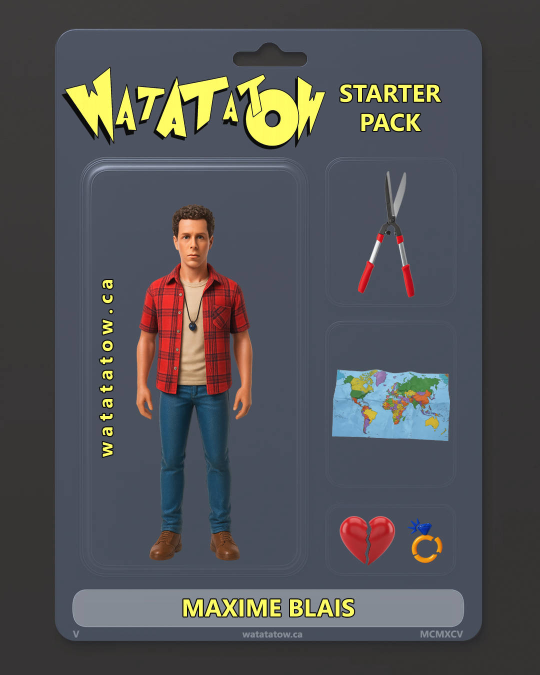 Figurine de Maxime Blais style packshot plastique, Starter Pack saison 5 - 1995.