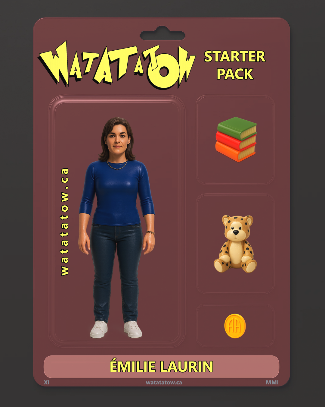 Figurine d'Émilie Laurin style packshot plastique, Starter Pack saison 11 - 2001.