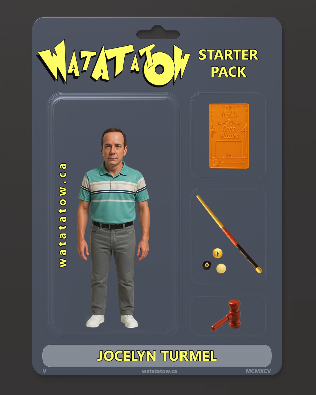 Figurine de Jocelyn Turmel style packshot plastique, Starter Pack saison 5 - 1995.