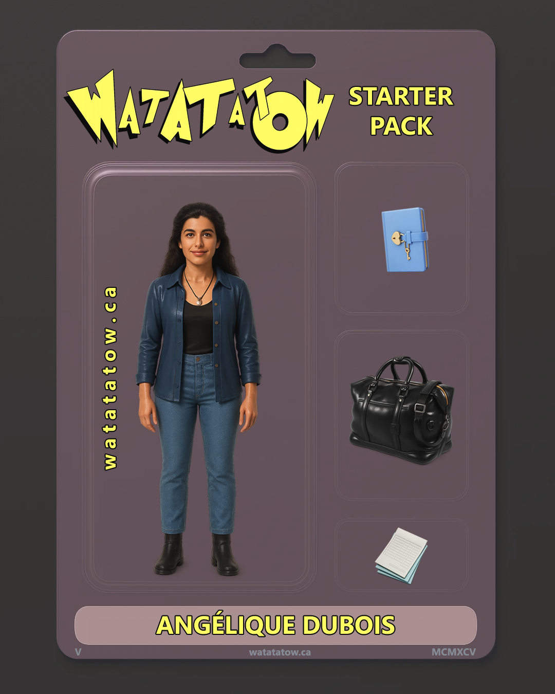 Figurine d'Angélique Dubois de la saison 5 de Watatatow, représentant sa confusion relationnelle.